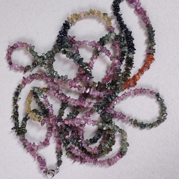 Artisan Crafted Multi Color Gemstone Nugget Necklace - Picture 5 of 7